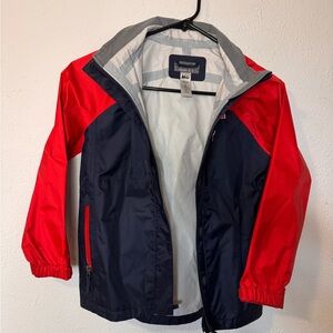 REI Boys Red and Navy Raincoat